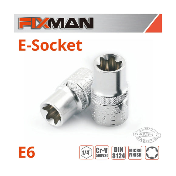 Fixman 1/4' Drive E-Socket 6 Point E6 - image 01