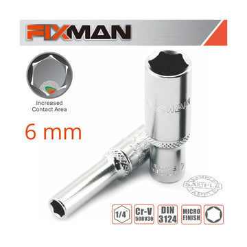 Fixman 1/4' Drive Deep Socket 6mm - image 01