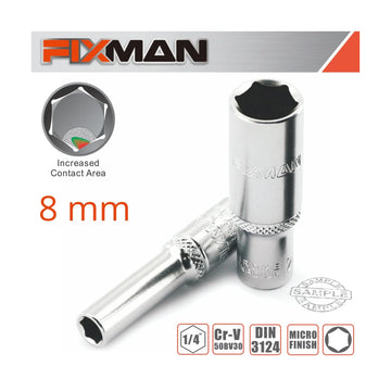 Fixman 1/4' Drive Deep Socket 8mm - image 01