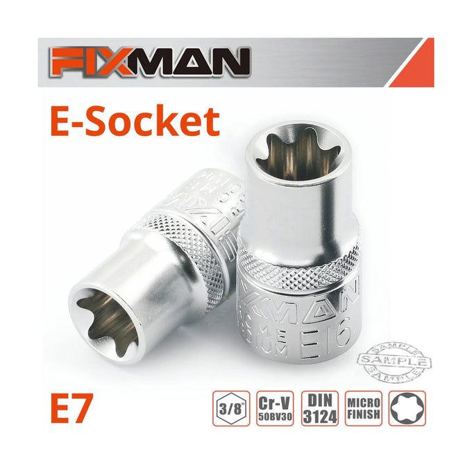 Fixman 3/8' Drive E-Socket 6 Point E7 - image 01