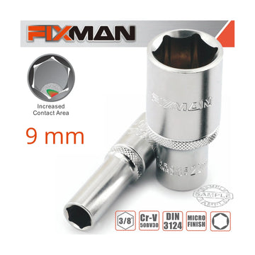 Fixman 3/8' Drive Deep Socket 9mm - image 01