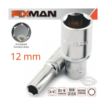 Fixman 3/8' Drive Deep Socket 12mm - image 01