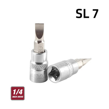 Fixman 1/4' Drive Bit Socket Sl7 Slotted Screwdriver Bit - image 01