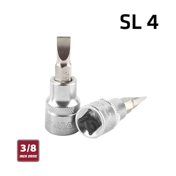 Fixman 3/8' Drive Bit Socket Sl4 Slotted Screwdriver Bit - image 01