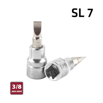 Fixman 3/8' Drive Bit Socket Sl7 Slotted Screwdriver Bit - image 01