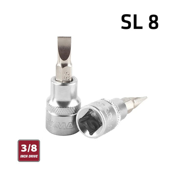 Fixman 3/8' Drive Bit Socket Sl8 Slotted Screwdriver Bit - image 01