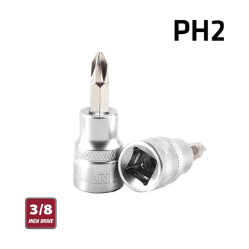 Fixman 3/8' Drive Bit Socket Ph2 Phillips Screwdriver Bit - image 01