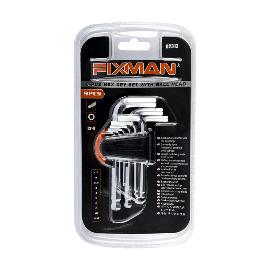 Fixman Hex Key Metric W/Ball Head 9Pce 1.5-10mm - image 01