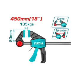 Image of Total Power Tool Total Quick Bar Clamps 18 Inch / 80X450mm THT1346801