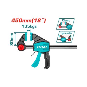 Image of Total Power Tool Total Quick Bar Clamps 18 Inch / 80X450mm THT1346801