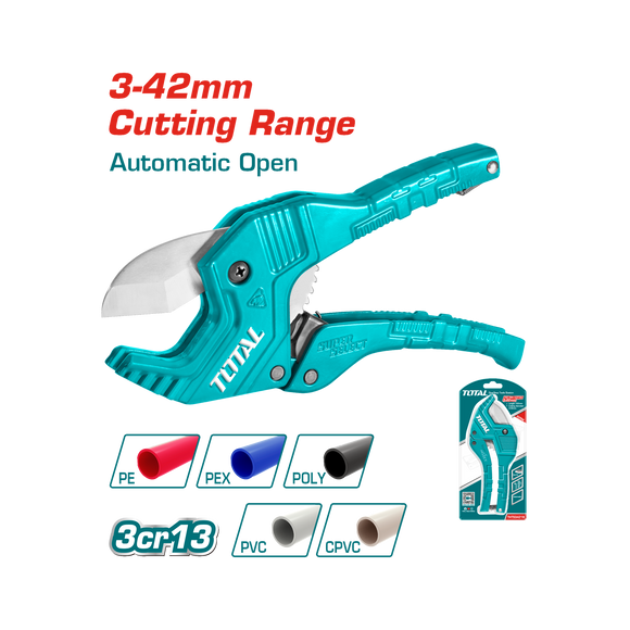 Total PVC Pipe Cutter 193mm Automatic Open THT534216