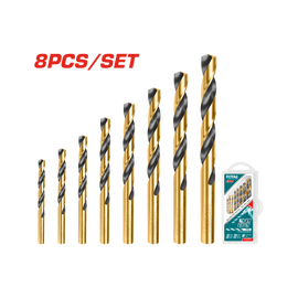 Total Drill Bits Set 6 Pcs HSS Twist Tools TACSD0801