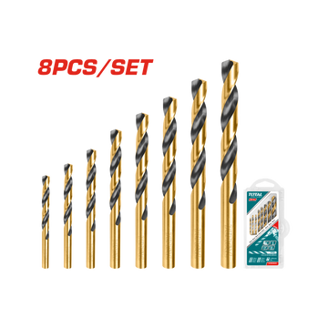 Total Drill Bits Set 6 Pcs HSS Twist Tools TACSD0801