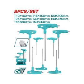 Total 8 Pcs T-Handle Torx Wrench Set THHW80836