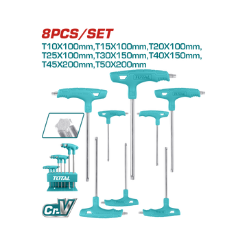 Total 8 Pcs T-Handle Torx Wrench Set THHW80836