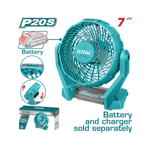 Image of Total Power Tool Total 20V Lithium-Ion 7-Inch Portable Fan P20S TFALI2007