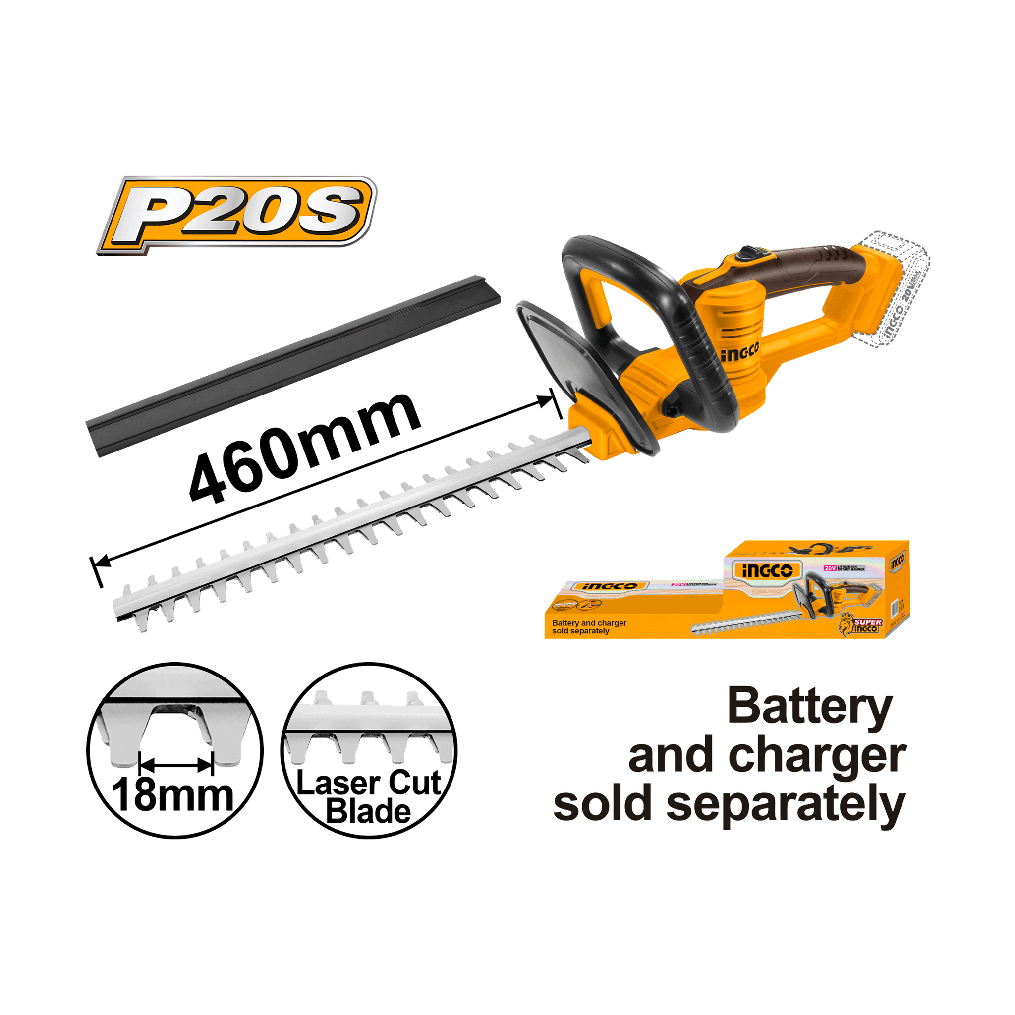 Ingco 20V Lithium-Ion Hedge Trimmer CHTLI20018