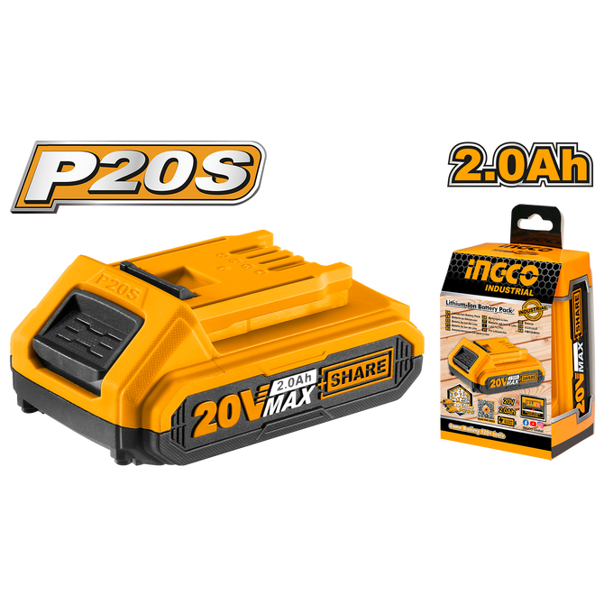Ingco 20V Ps+C/L Battery 2.0Ah