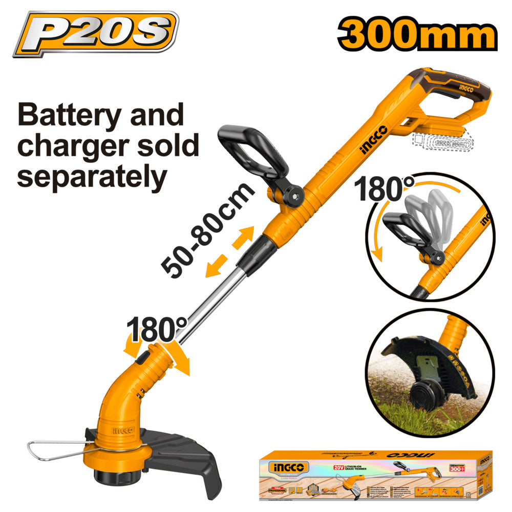 Ingco 20v lithium-ion grass trimmer cgtli20018