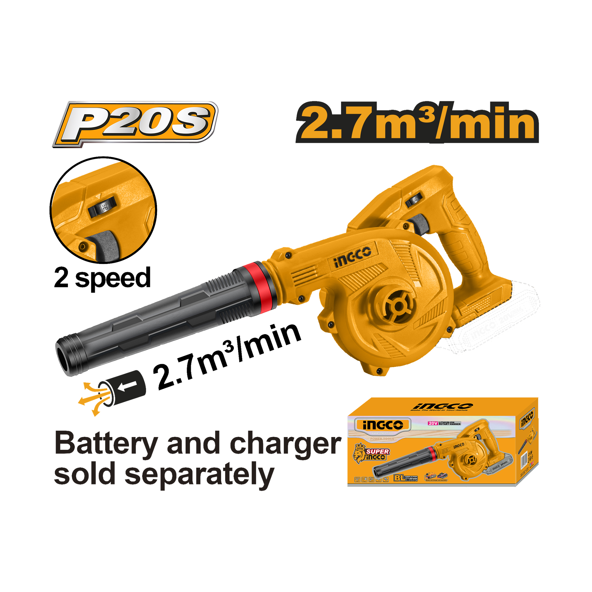 Ingco 20V Lithium-Ion Blower CABLI20018