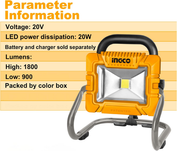 Ingco 20V Lithium-Ion Portable Lamp CWLI2025