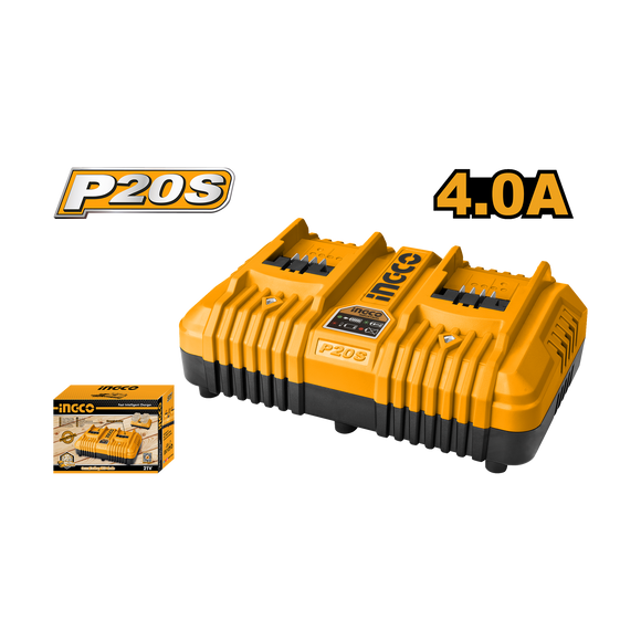 Ingco 20V 4A Dual Fast Charger FCLI2034