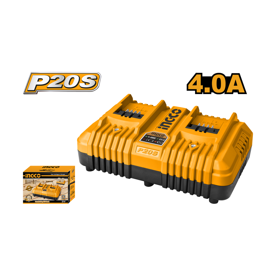 Ingco 20V 4A Dual Fast Charger FCLI2034