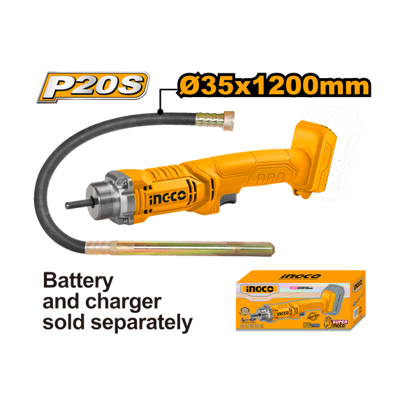 Ingco 20V Lithium-Ion Concrete Vibrator CCVLI202301