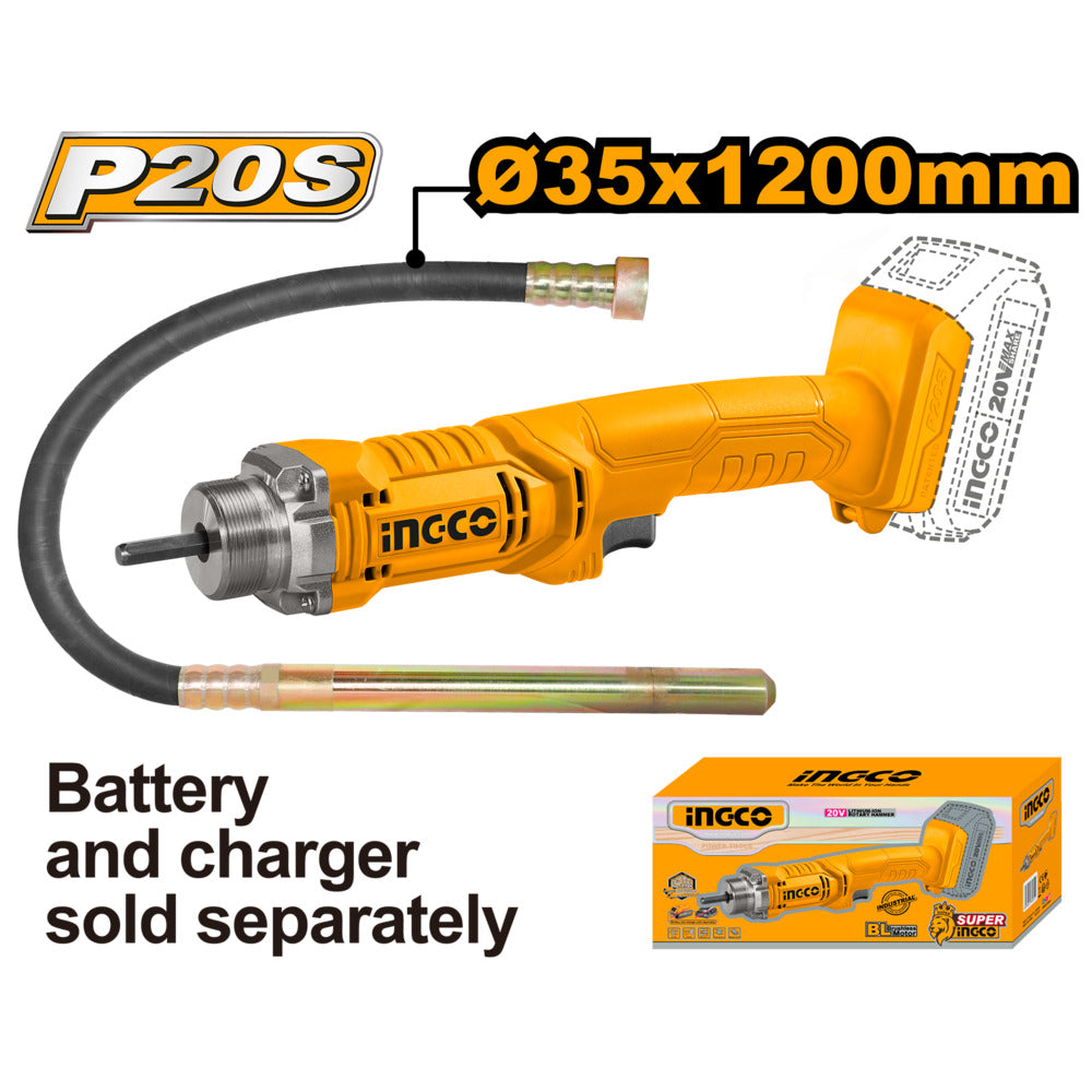 Ingco 20v lithium-ion concrete vibrator ccvli202301