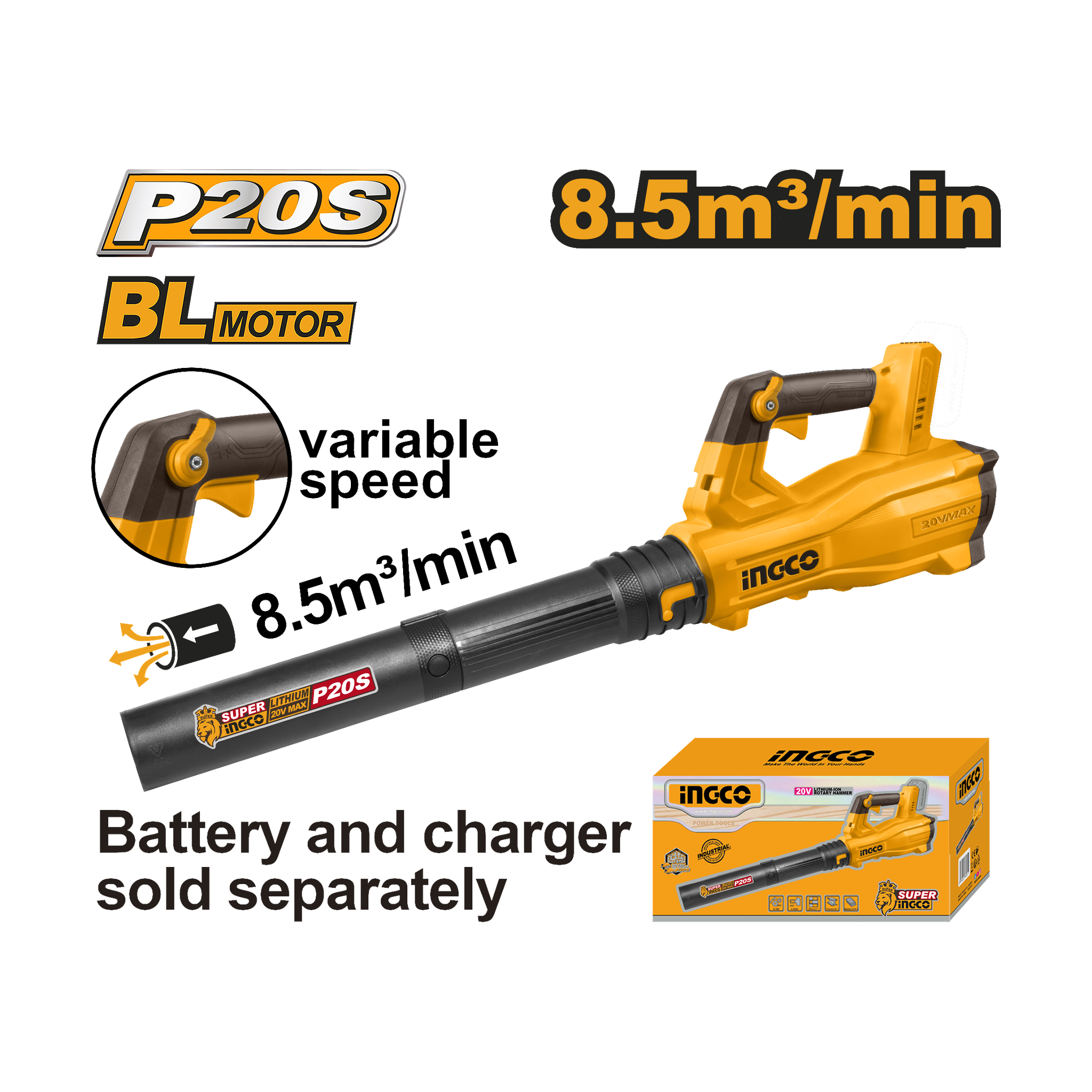 Ingco 20V Lithium-Ion Blower CABLI20428