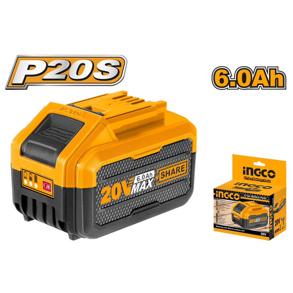 Ingco 20v lithium-ion battery pack fbli2060