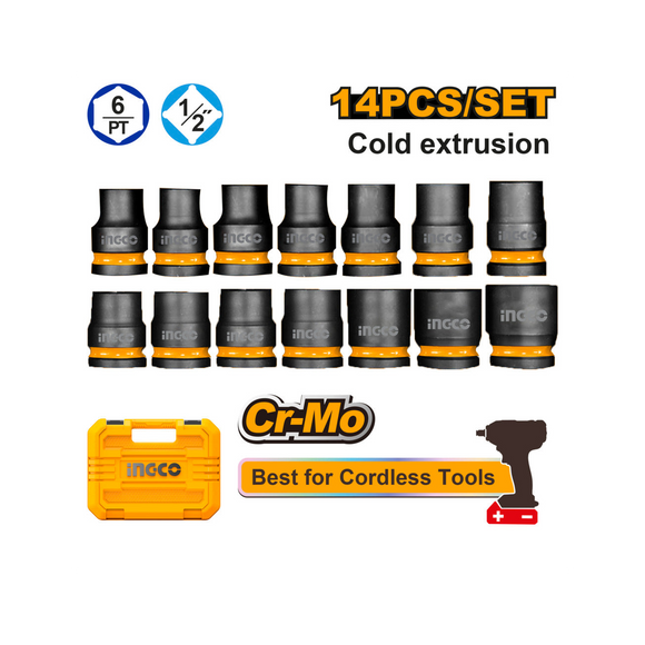 Ingco Socket Set 1/2" 14Pce HKISSD12141
