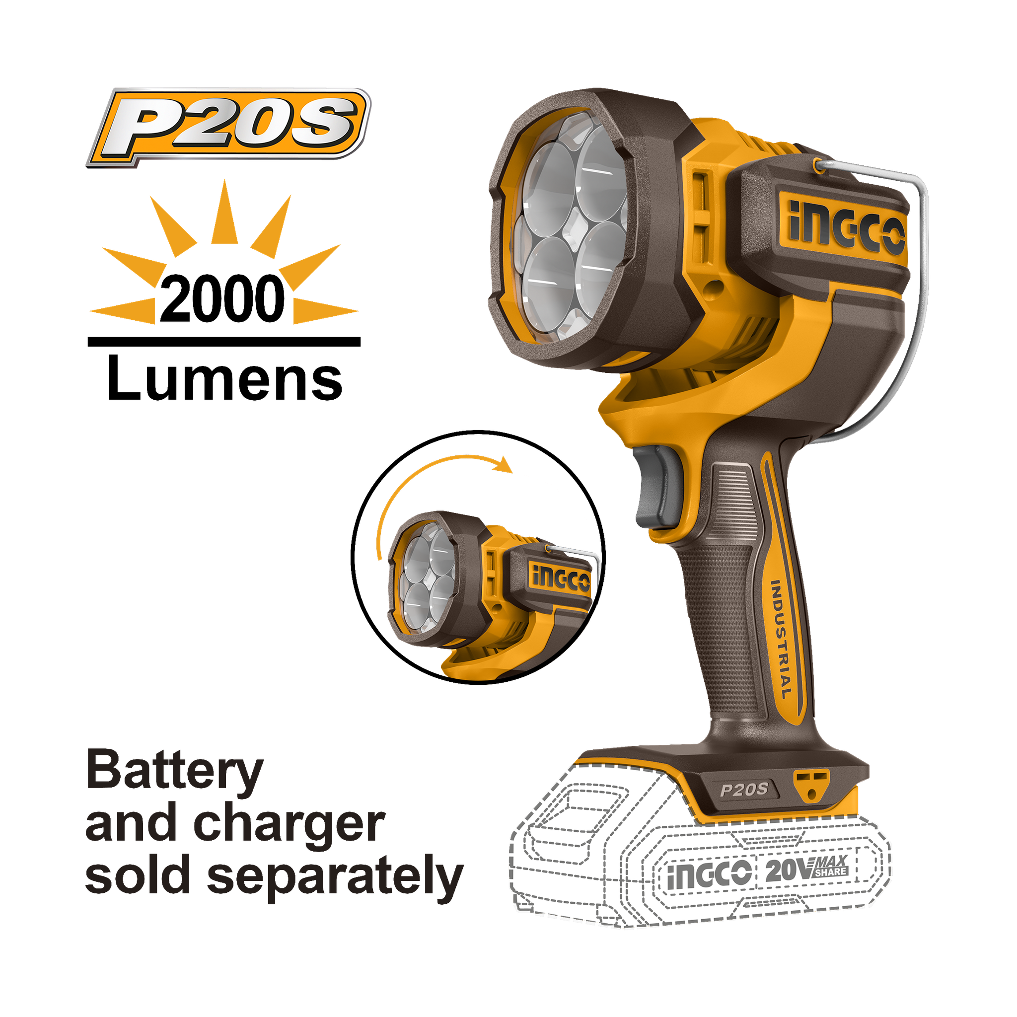 Ingco 20V Lithium-Ion Work Lamp  CWLI2088