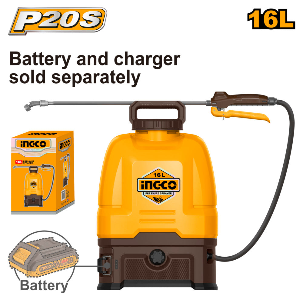 Ingco 20v lithium-ion garden pressure sprayer cspli2016