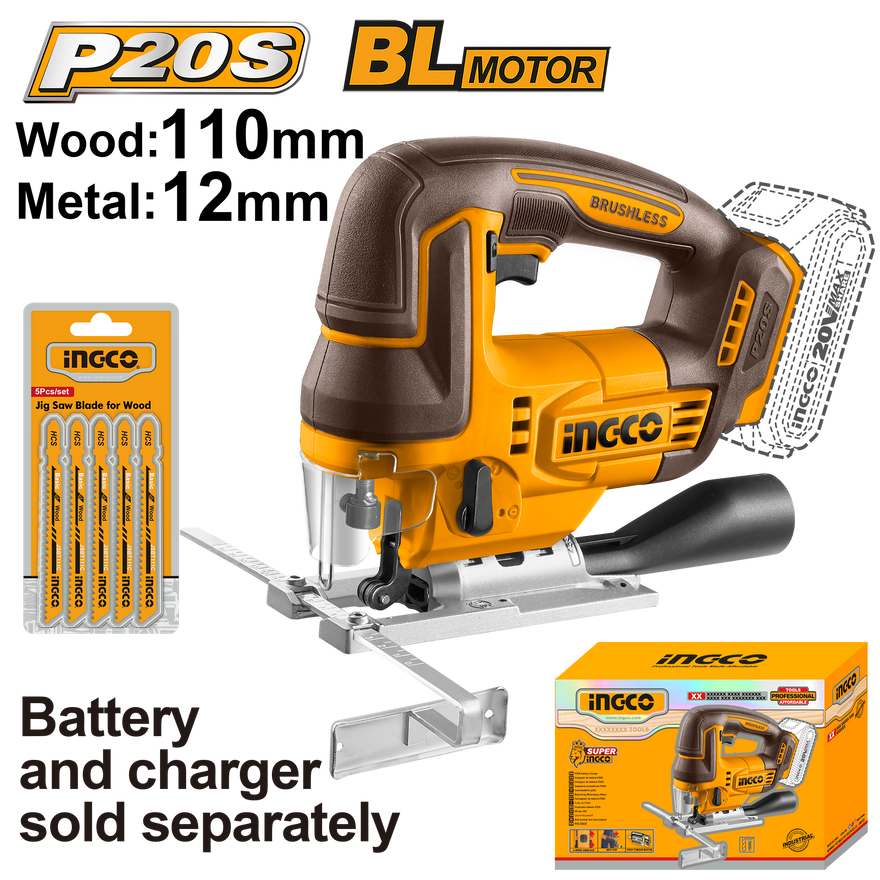 Ingco 20V Ps+ C/L Jigsaw 5P Blade