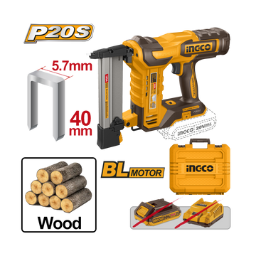 Ingco 20V Lithium-Ion Crown Stapler Nailer  CCSNLI6005