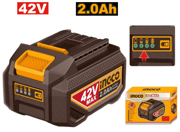 Ingco Cordless 42V Lithium-Ion 2.0ah Battery FBLI42201