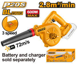 Ingco 20V Ps+C/L B/L Blower 2.8Qbm/Minm3 Speed