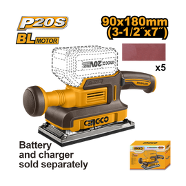 Ingco 20V PS+ Cordless Finishing Sander excl Battery & Charger CFSLI2031