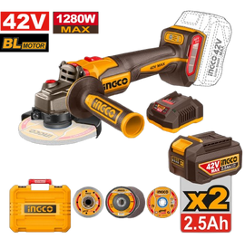 Ingco Cordless 42V Lithium-ion Angle Grinder Kit CAGLI4128112