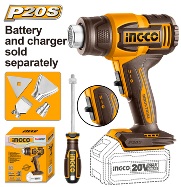 Ingco Cordless 20V Lithium-ion Heat Gun HGLI2006