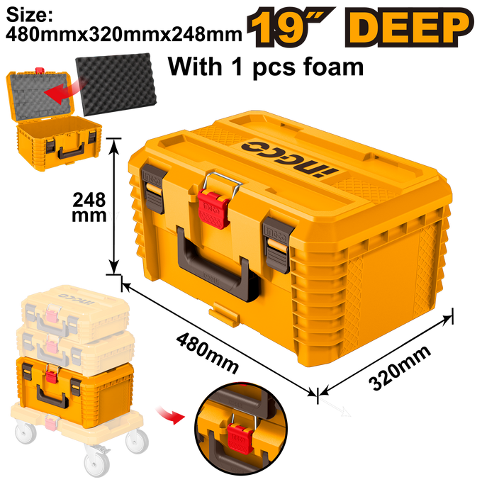 Ingco Tool Box 19” Stackable Extra Large Deep PBXS103