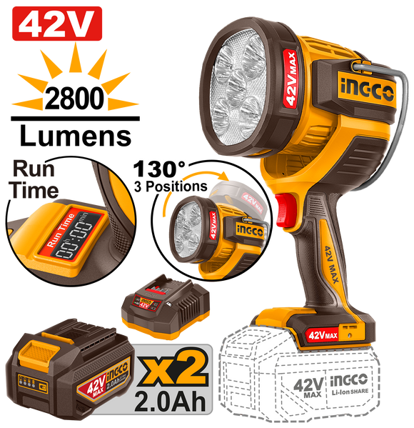 Ingco 42V Max Cordless Work Lamp CWLI42896