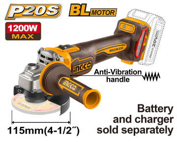 Ingco 20V Ps+C/L B/L Grinder 115Mm 1200W No B/C