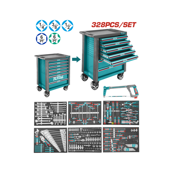 Total 328 Pcs Professional Tool Chest Set THPTCS73281