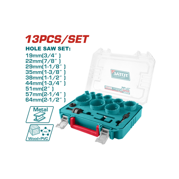 Total Bi-Metal Hole Saw Set 13 Pce TACSH0132