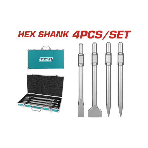 Total 4 Pcs SDS Hex Chisel TAC0304375