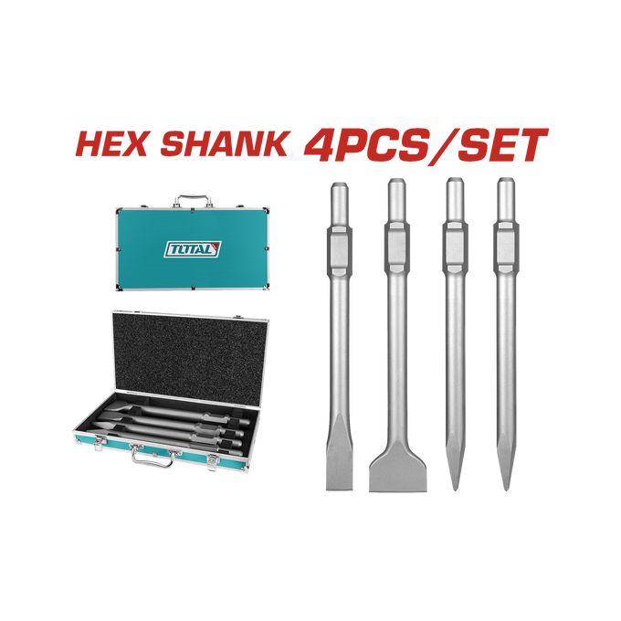 Total 4 Pcs SDS Hex Chisel TAC0304375
