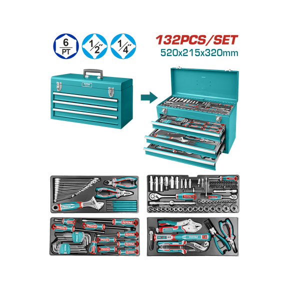Total 132 Pcs Tools chest Set THPTCS71321