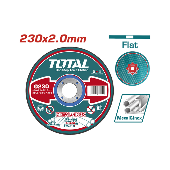 Total Abrasive Metal Cutting Disc 230 x 2.0mm INOX TAC2202301